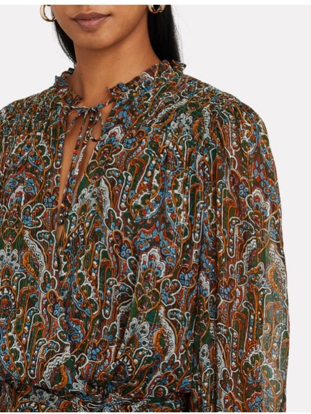Veronica Beard Armeria Lurex Paisley Mini Dress - Picture 2 of 16
